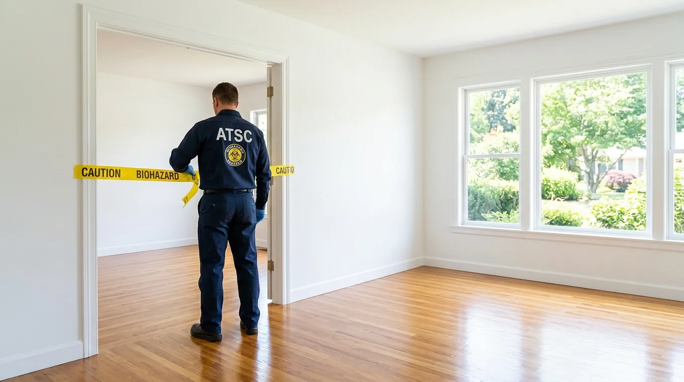 Certified biohazard cleanup crew performing Trauma Scene Cleanup in Wellesley